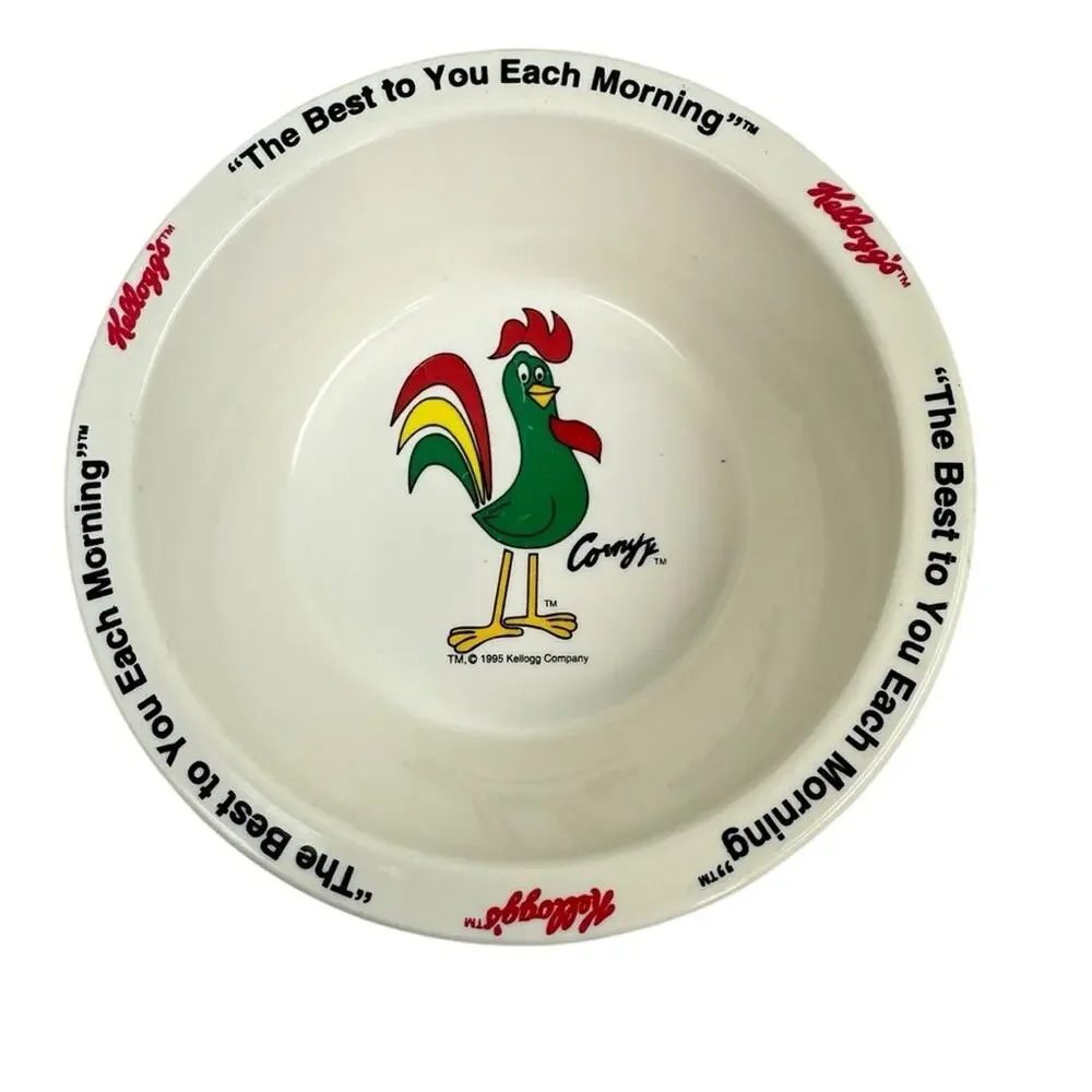 Vintage 1995 Kellogg's Tony Tiger Corny Rooster Cereal Bowls Melamine